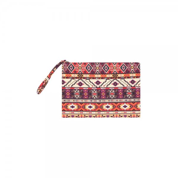 S18-10-5-MP0086- AZTEC PATTERN POUCH-BROWN/6PCS