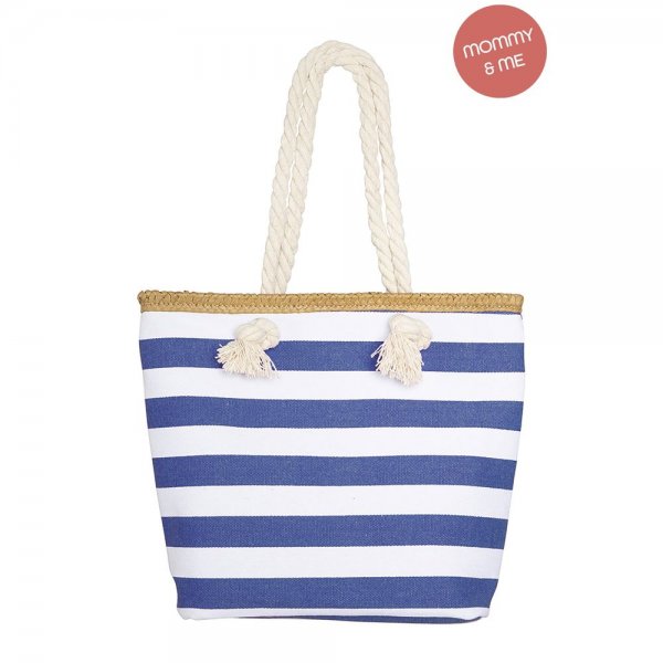 S18-2-4-HDG3912SP - KIDS STRIPED PRINT SUMMER TOTE BAG-SAPPHIRE/6PCS