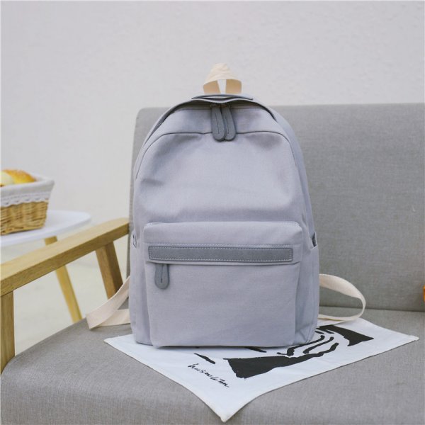 Solid canvas backpack