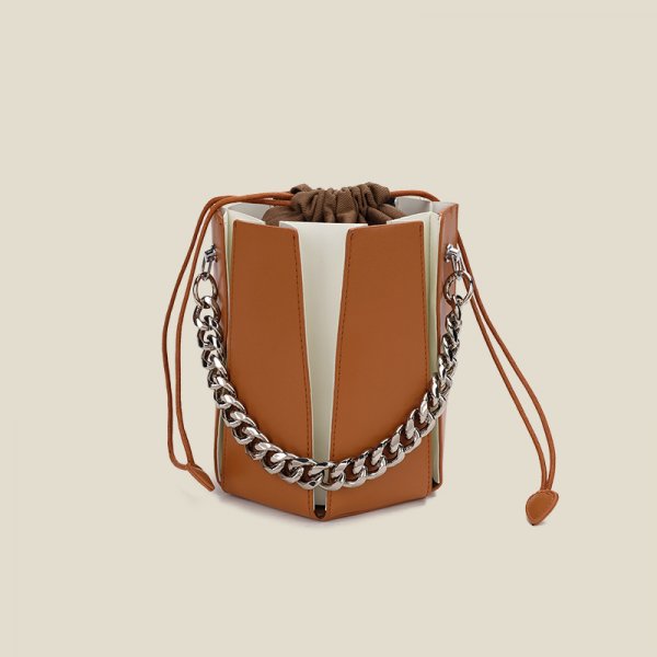 Hexagon portable chain bucket bag